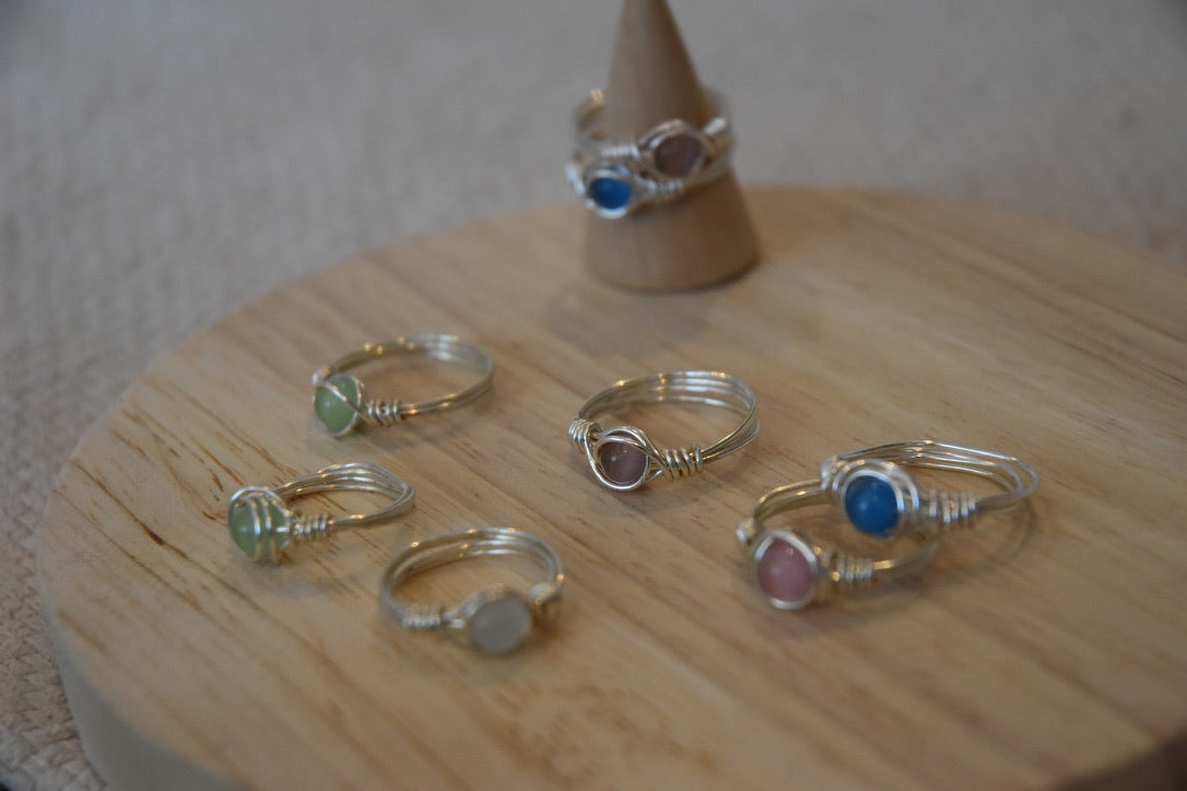 Ocean's Heart: Beaded Ring