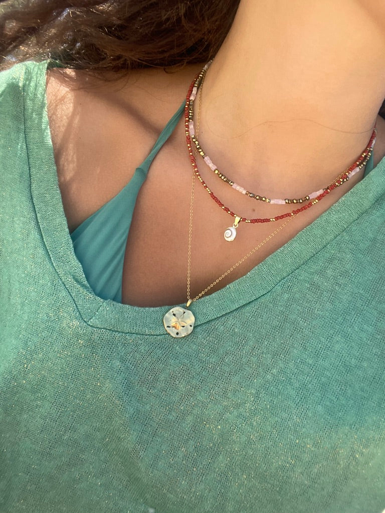 Coral Red: Beaded Necklace