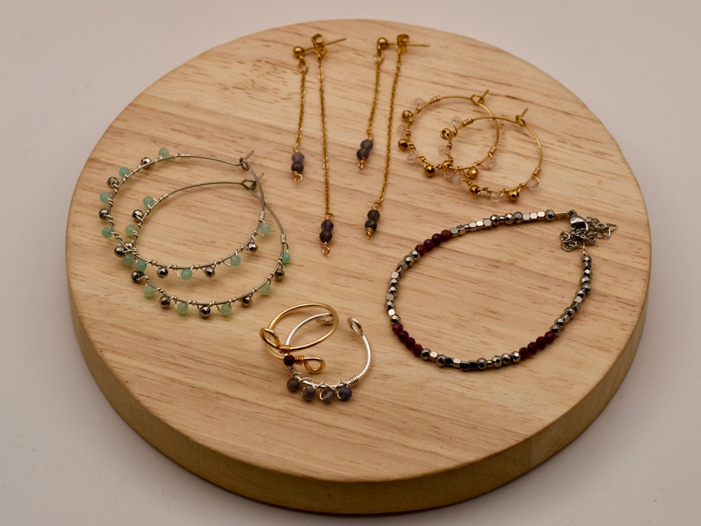 Small Speckled Glow: Hoop Earrings