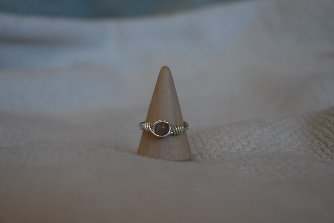 Sunset Amethyst: Beaded Ring