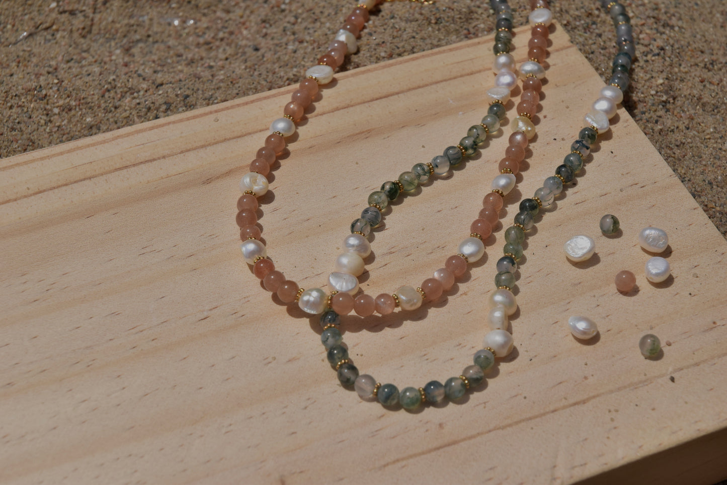 Golden Dusk: Beaded Necklace