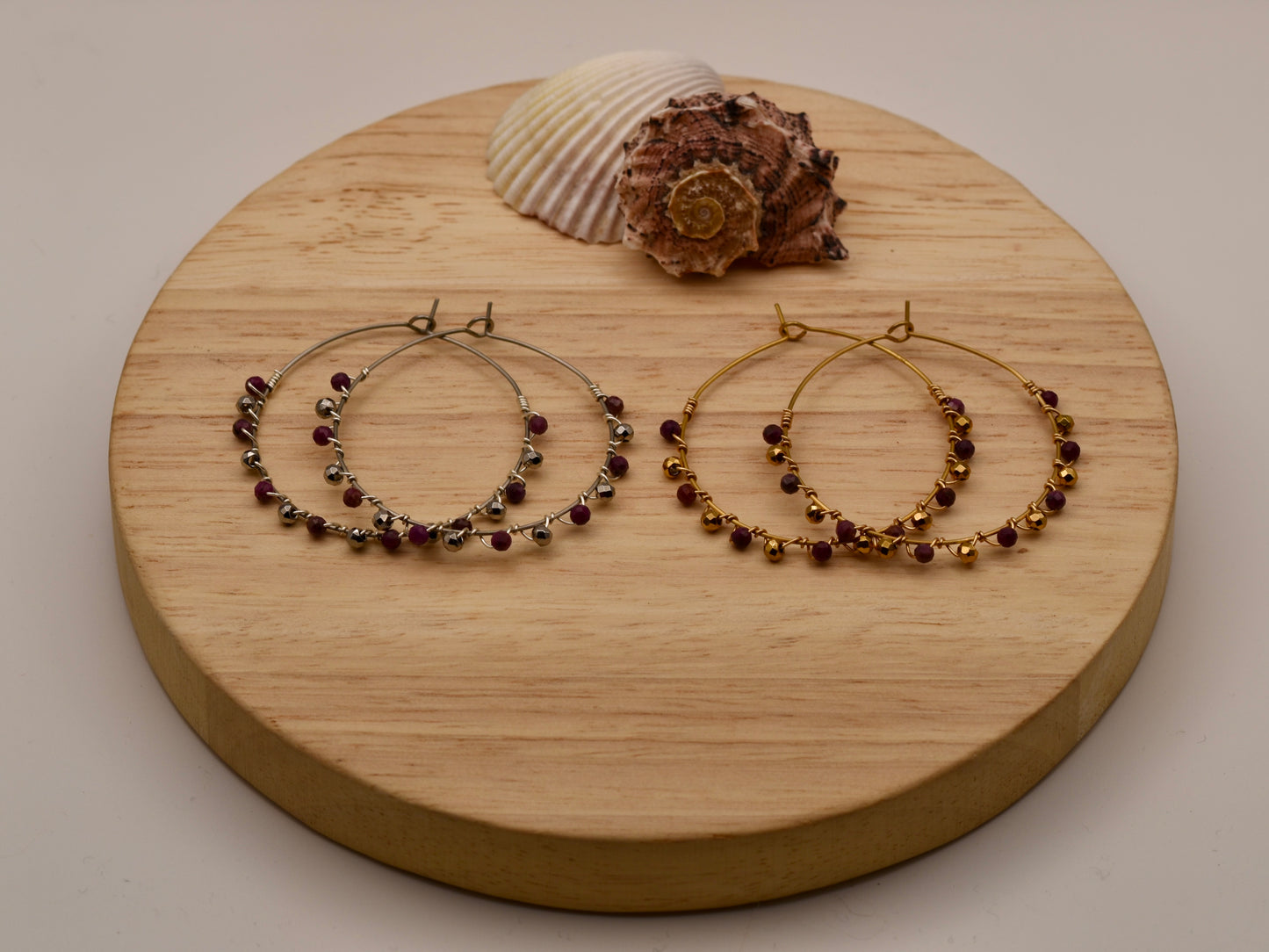 Big Speckled Glow: Hooped Earrings