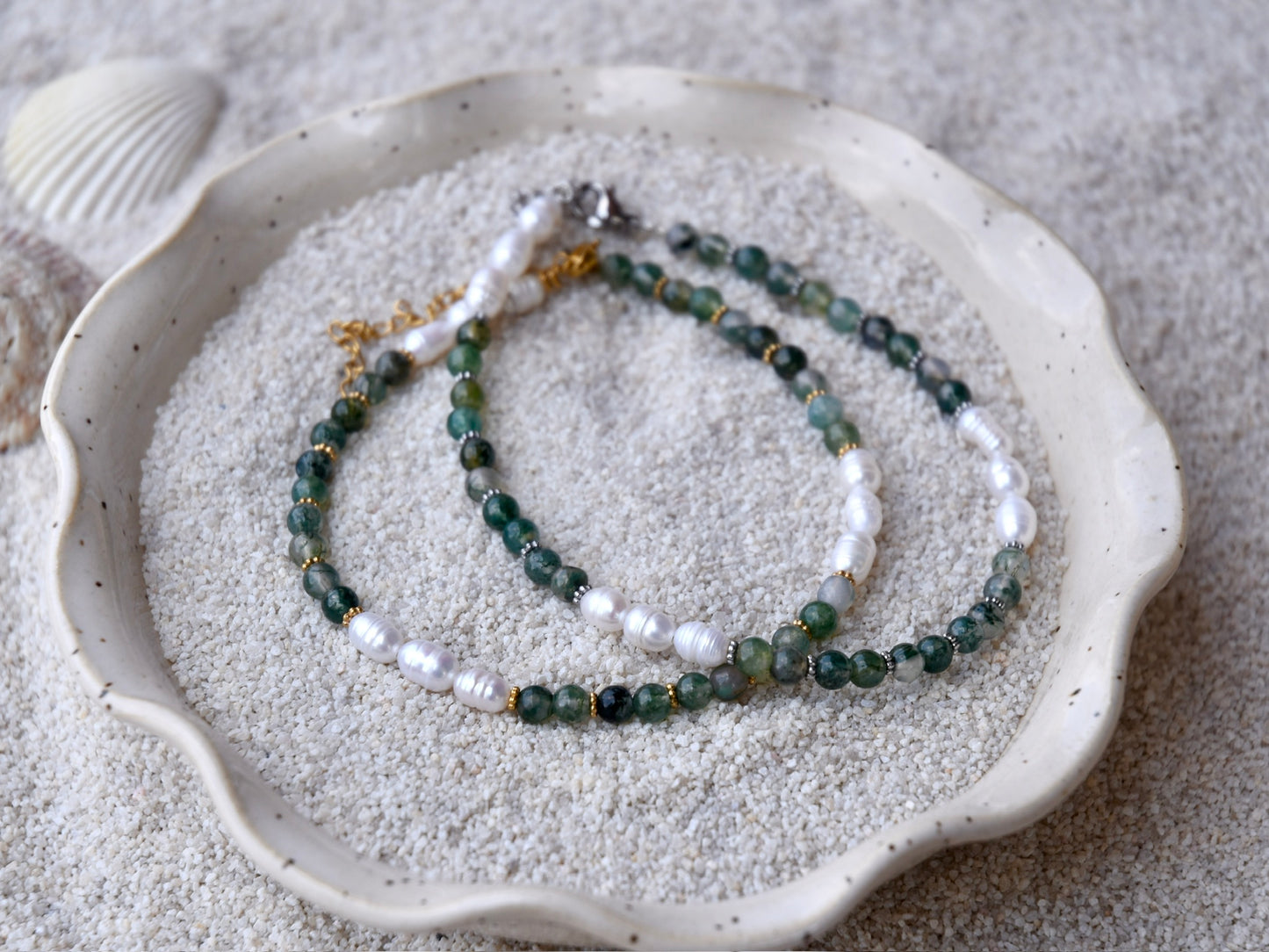 Lagoon Reflections: Beaded Anklet