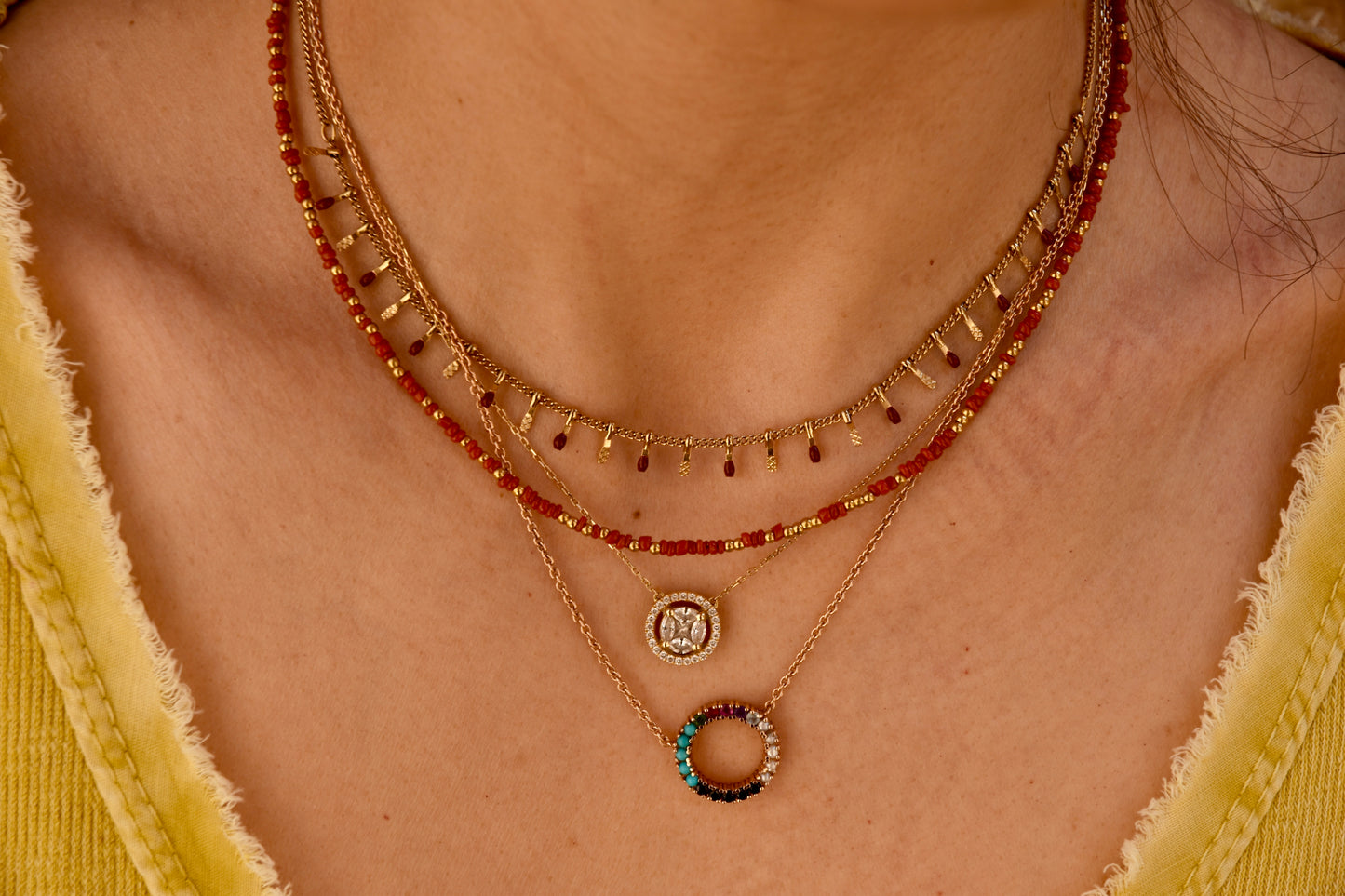 Coral Red: Beaded Necklace
