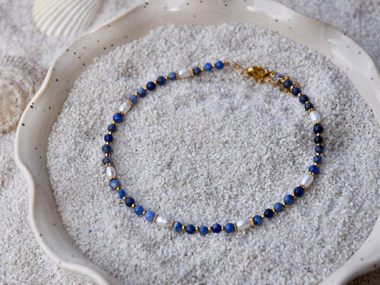 Midnight Tide: Beaded Anklet