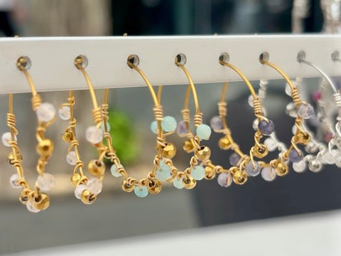 Small Speckled Glow: Hoop Earrings