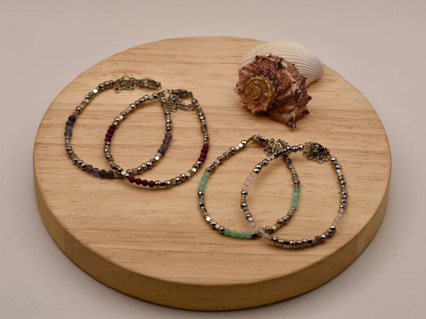 Misty Speckled Glow: Beaded Bracelet