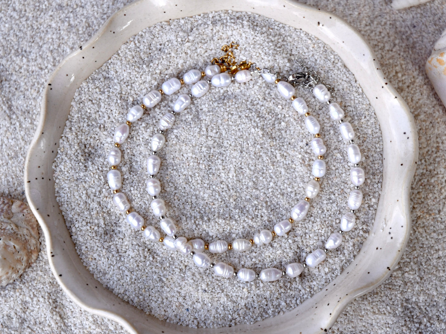 Classic Pearl: Beaded Anklet