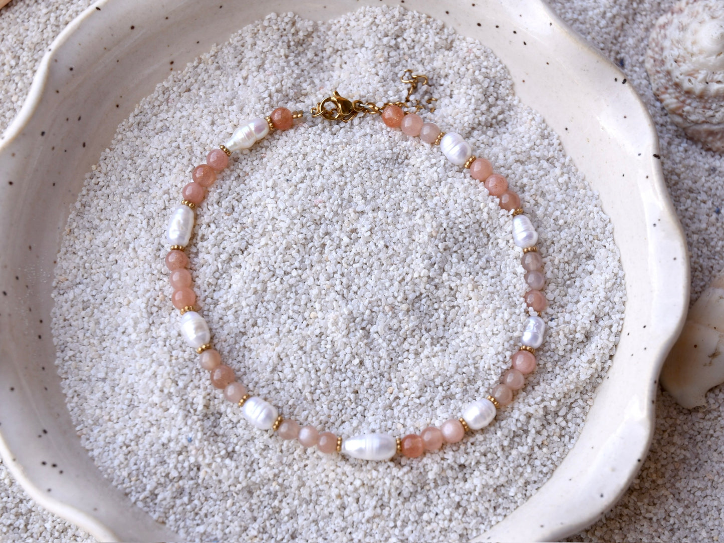 Golden Dusk: Beaded Anklet