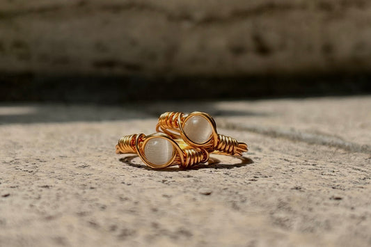 Glass Shell: Beaded Ring