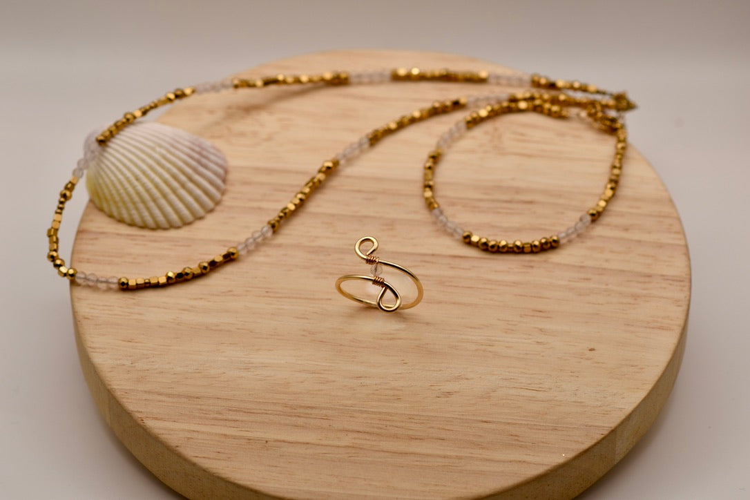 Misty Twisted Speckle: Wire Ring