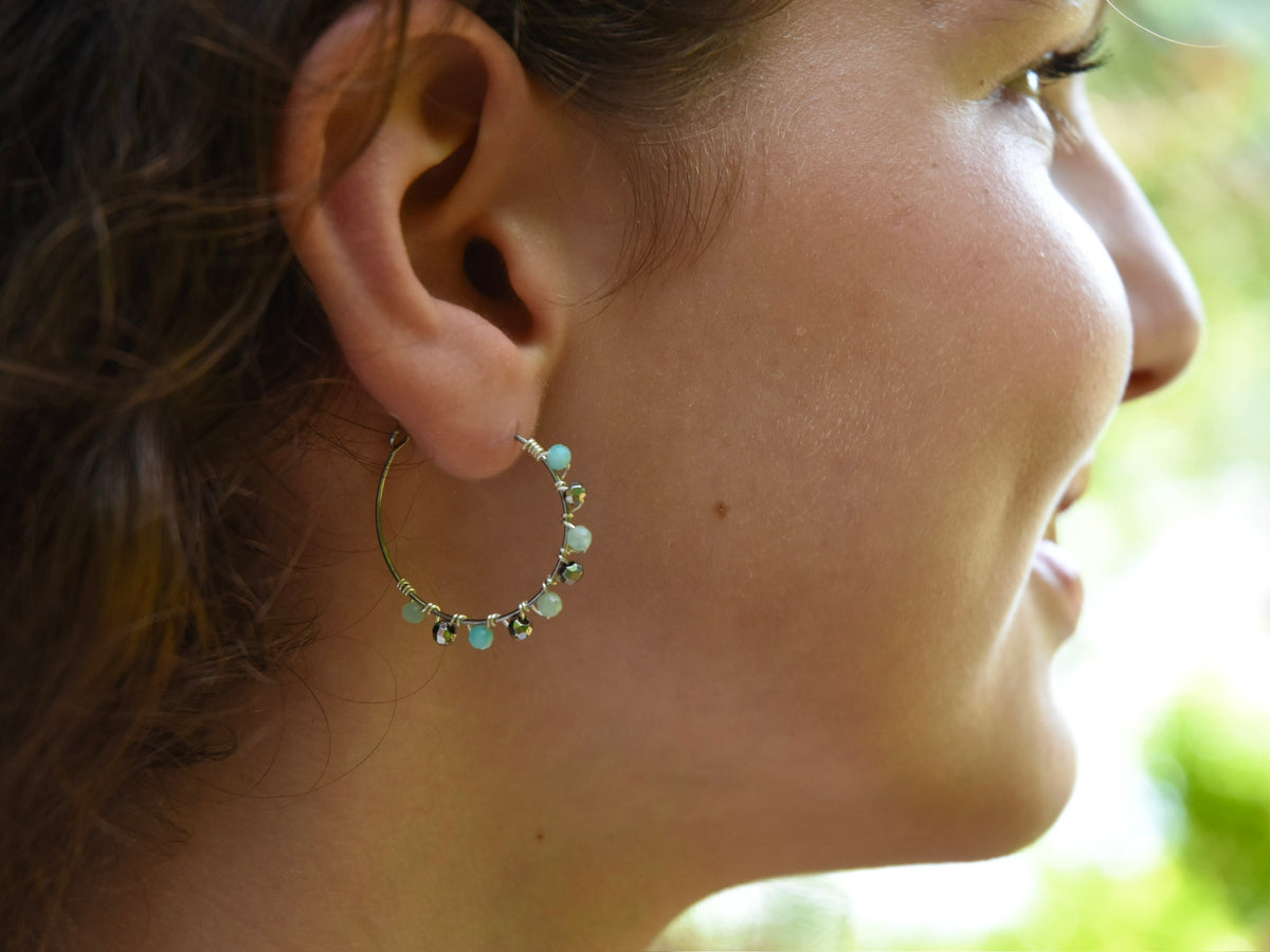 Small Speckled Glow: Hoop Earrings