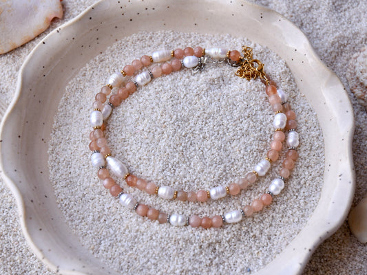 Golden Dusk: Beaded Anklet