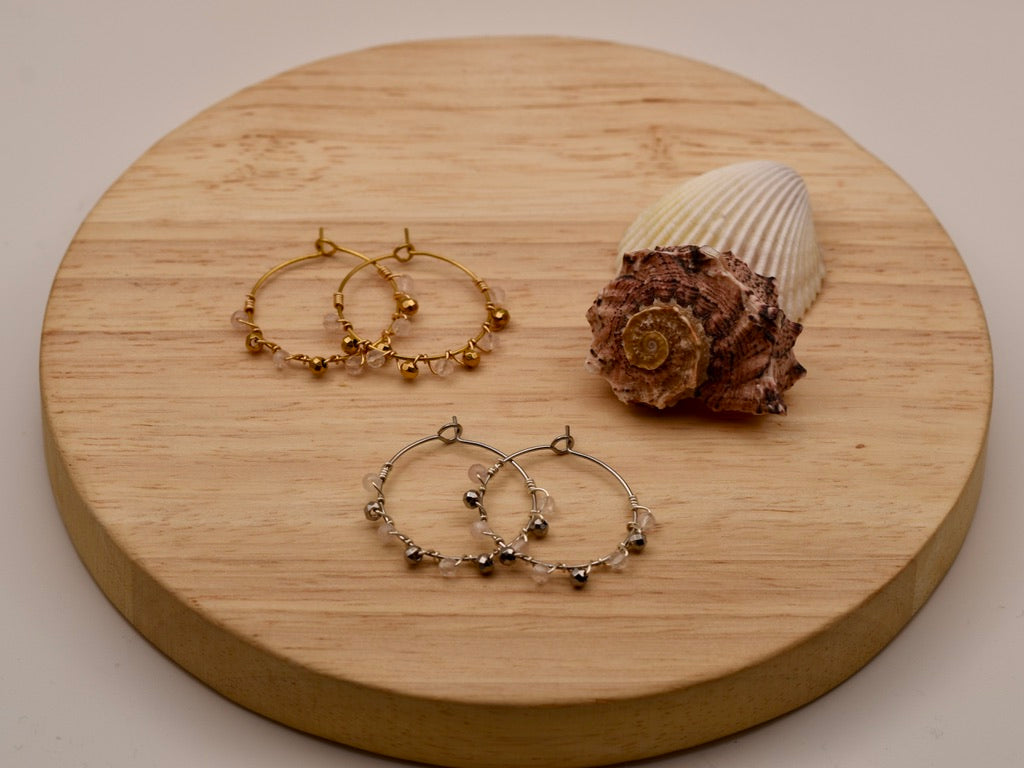 Small Speckled Glow: Hoop Earrings