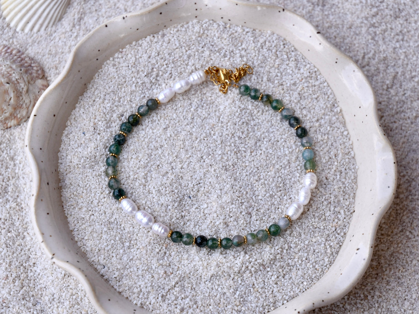Lagoon Reflections: Beaded Anklet