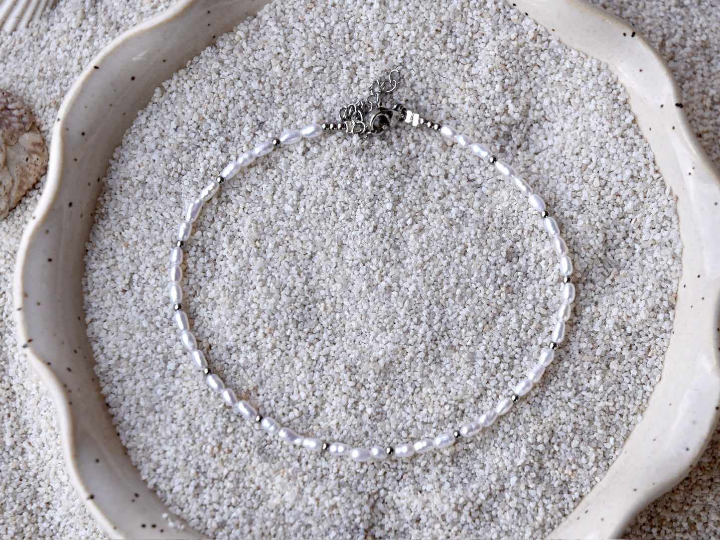 Mini Pearl: Beaded Anklet