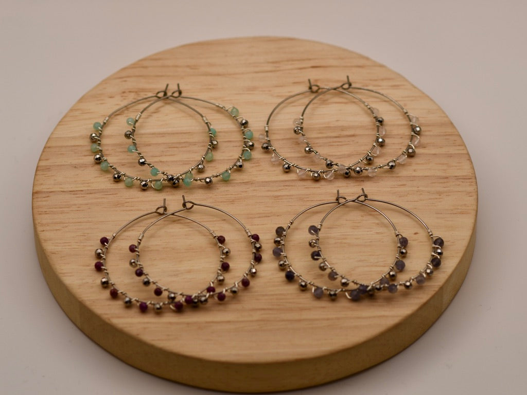 Big Speckled Glow: Hooped Earrings