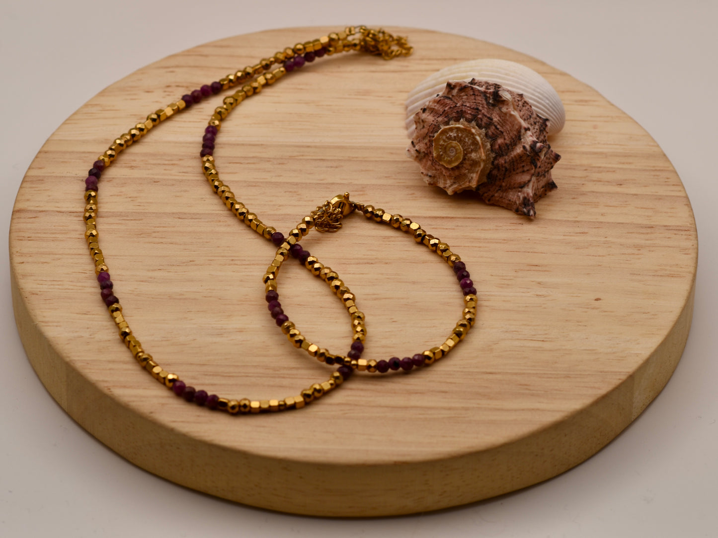 Berry Speckled Glow: Beaded Necklace