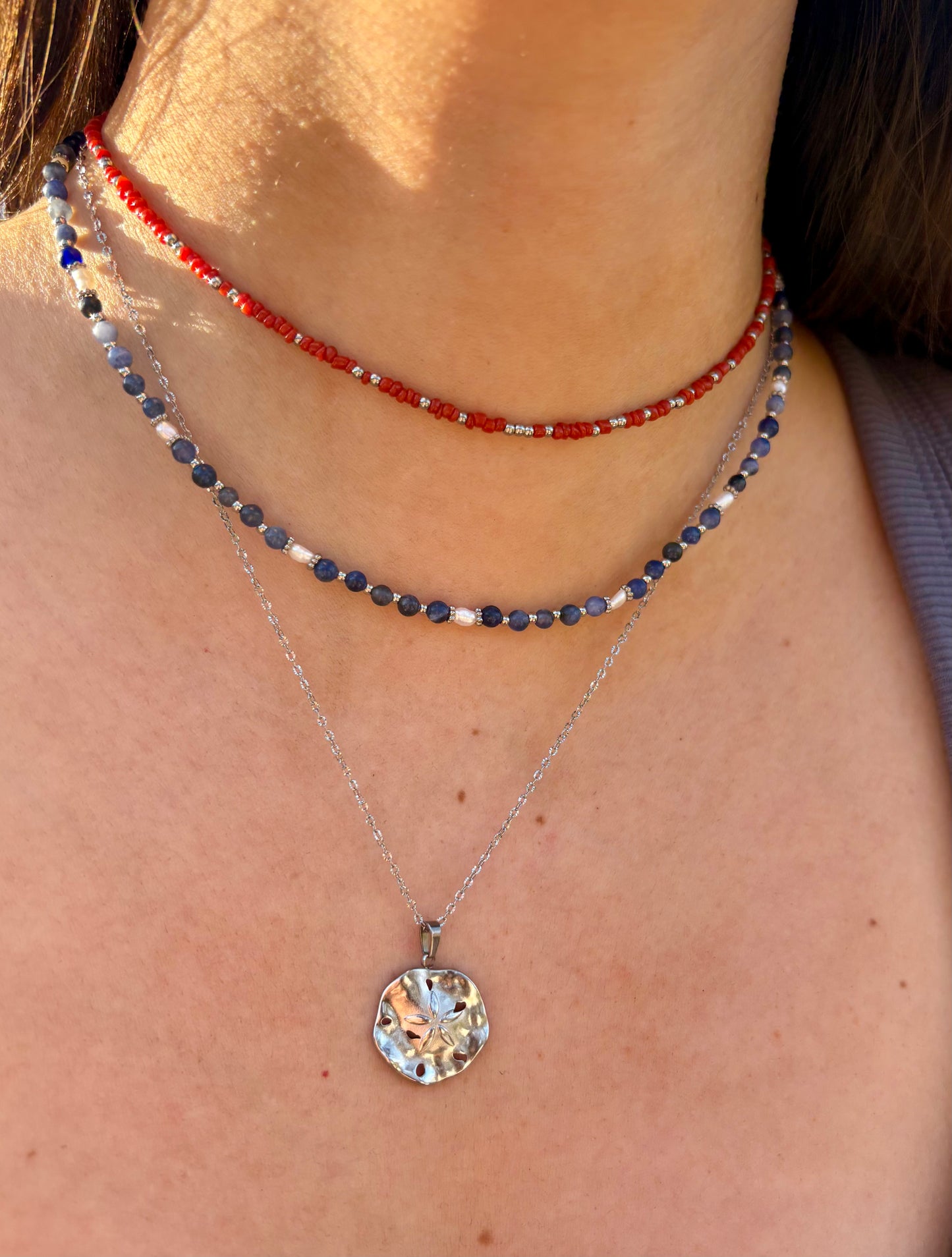 Coral Red: Beaded Necklace