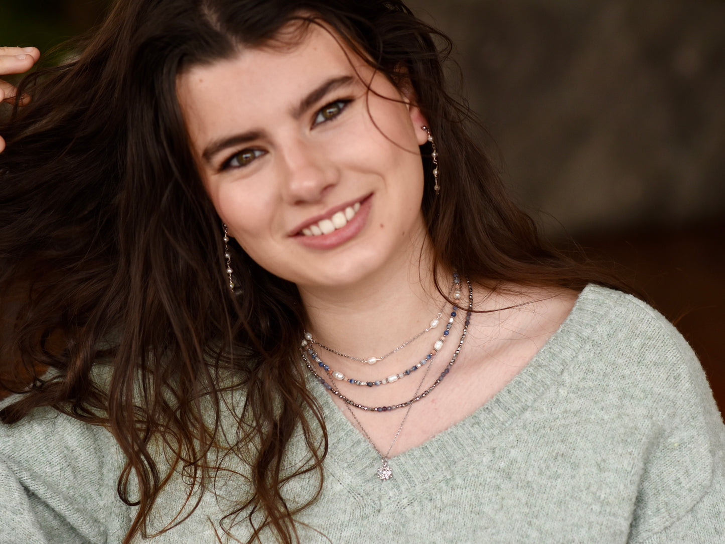 Lavender Speckled Glow: Beaded Necklace