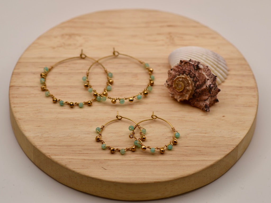 Small Speckled Glow: Hoop Earrings