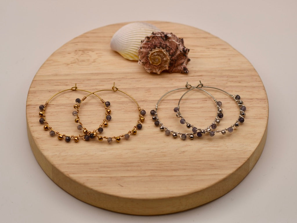 Big Speckled Glow: Hooped Earrings