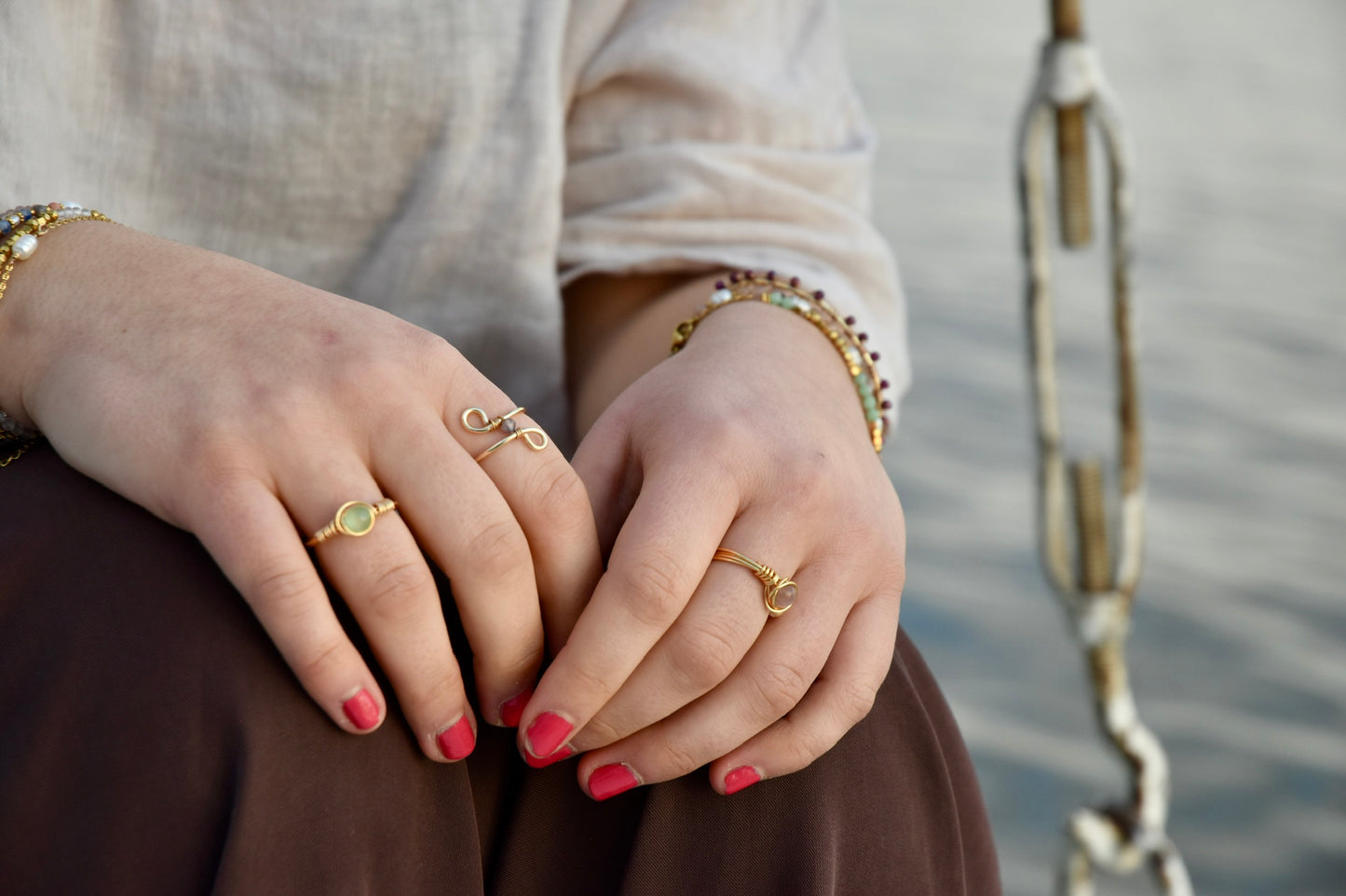 Lavender Twisted Speckle: Wire Ring