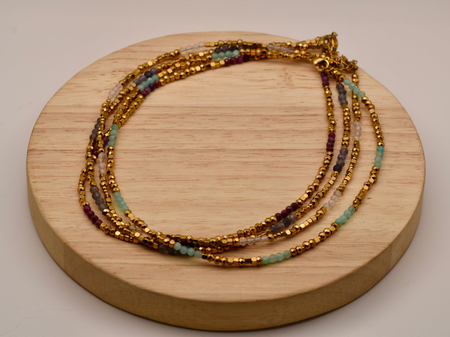 Misty Sparkled Glow: Beaded Necklace