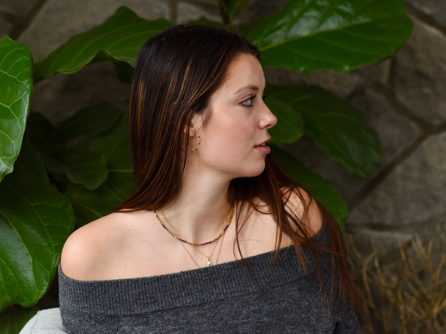 Small Speckled Glow: Hoop Earrings