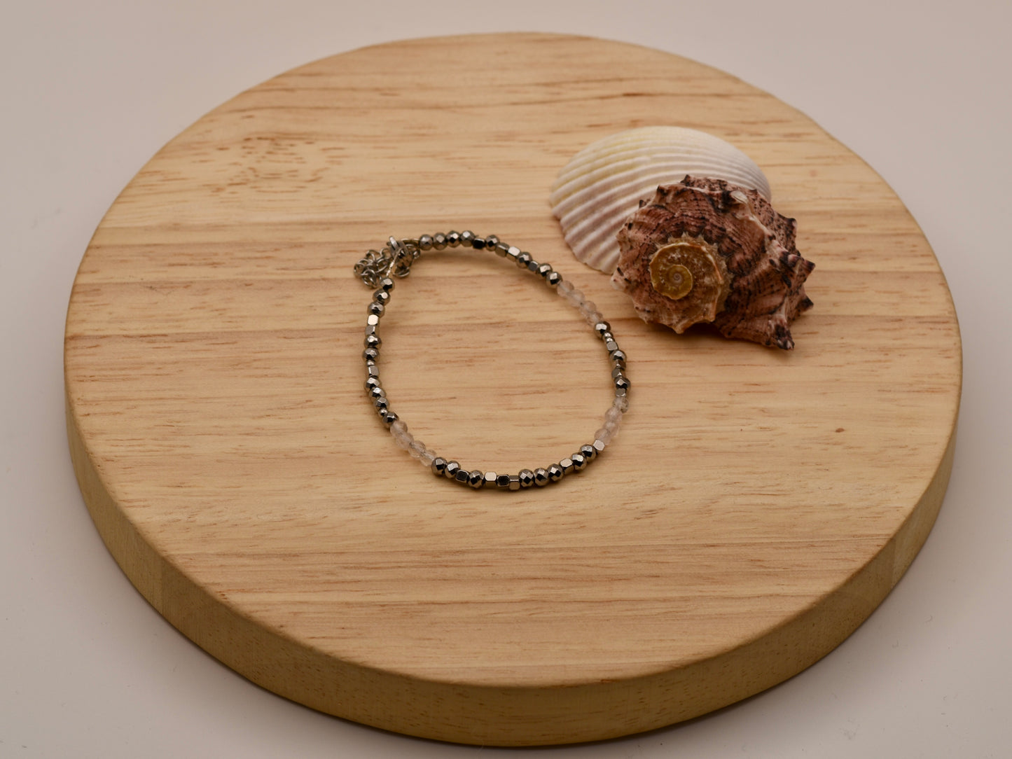 Misty Speckled Glow: Beaded Bracelet