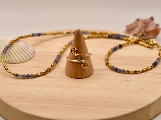 Lavender Twisted Speckle: Wire Ring