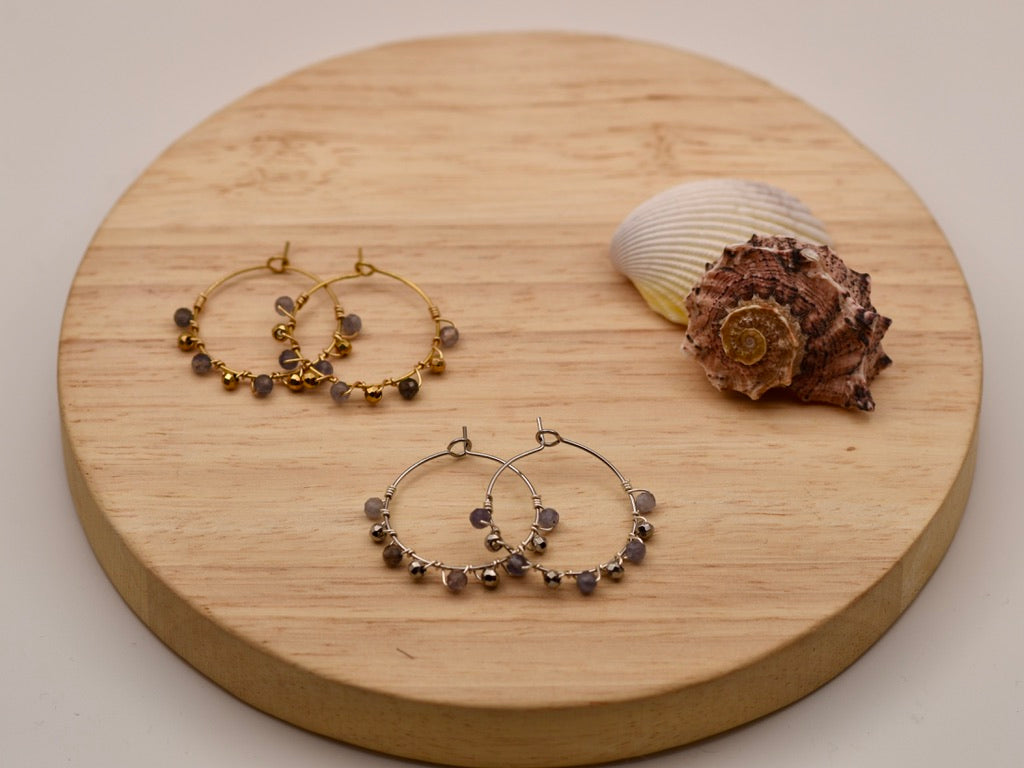 Small Speckled Glow: Hoop Earrings