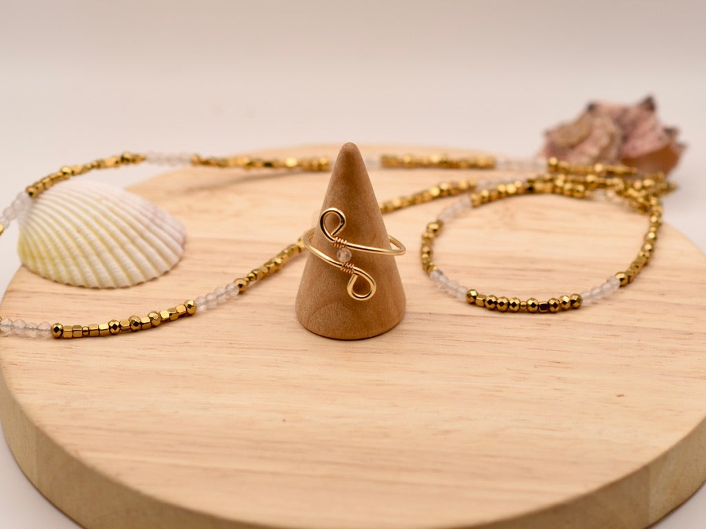 Misty Twisted Speckle: Wire Ring