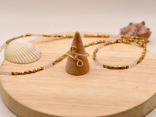 Misty Twisted Speckle: Wire Ring