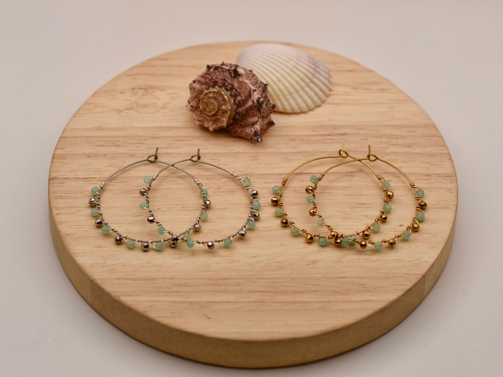 Big Speckled Glow: Hooped Earrings