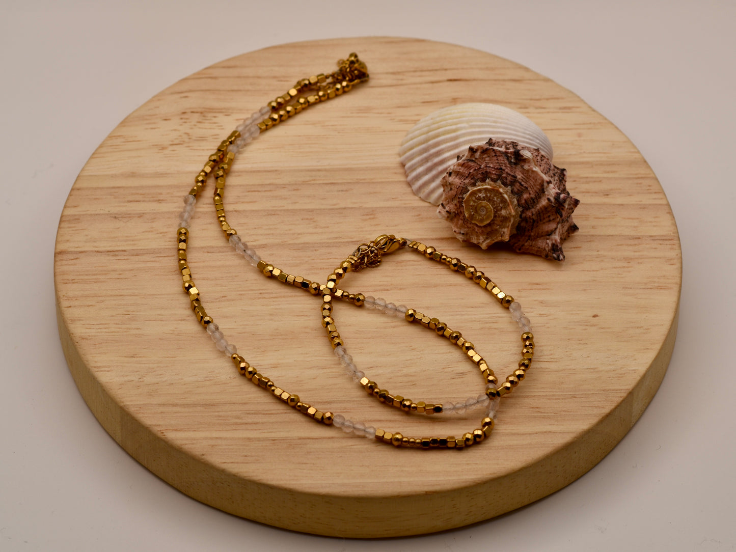 Misty Sparkled Glow: Beaded Necklace