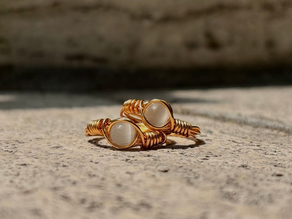 Glass Shell: Beaded Ring