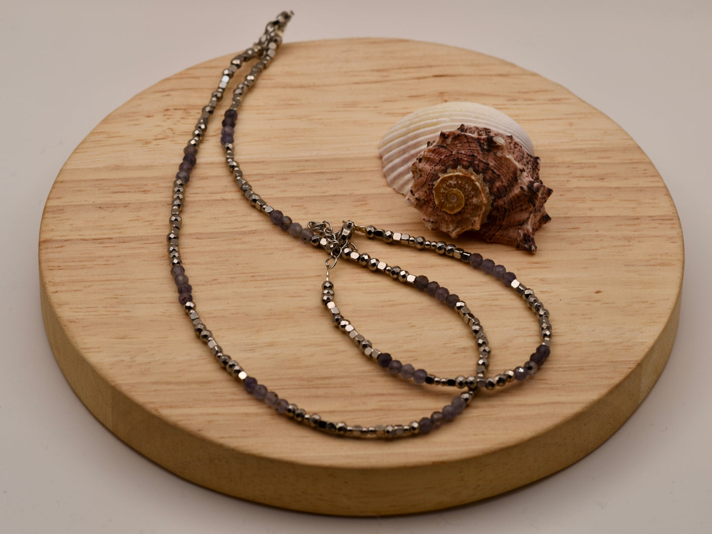 Lavender Speckled Glow: Beaded Necklace