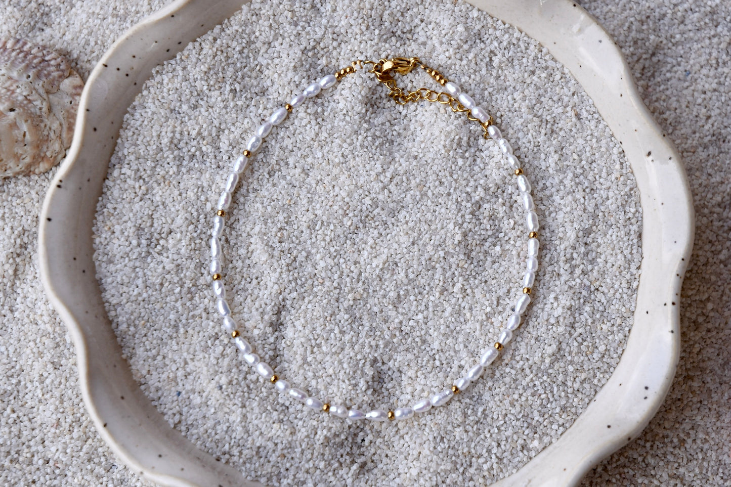 Mini Pearl: Beaded Anklet