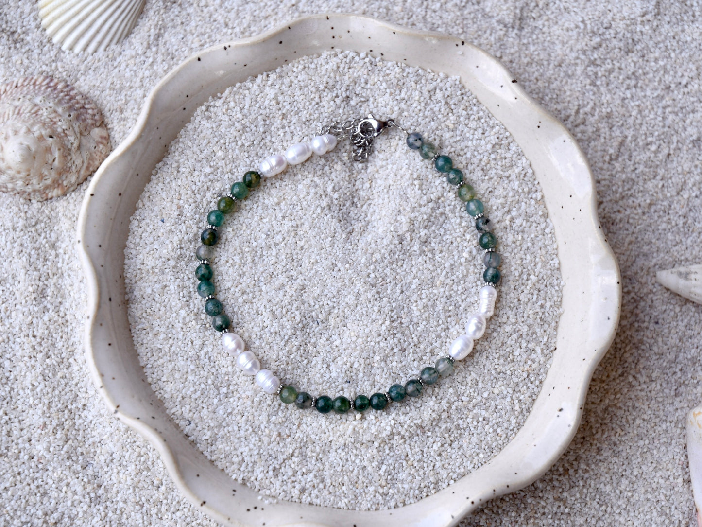 Lagoon Reflections: Beaded Anklet