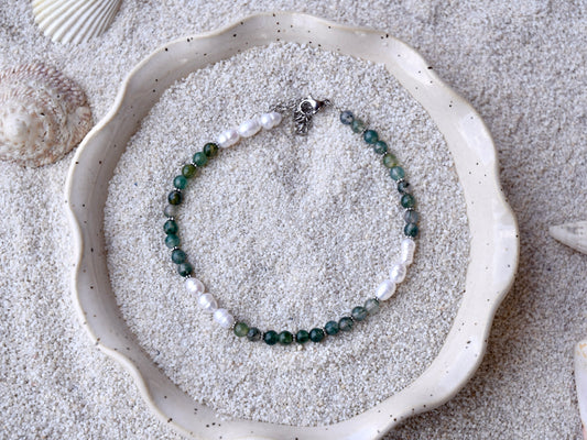 Lagoon Reflections: Beaded Anklet