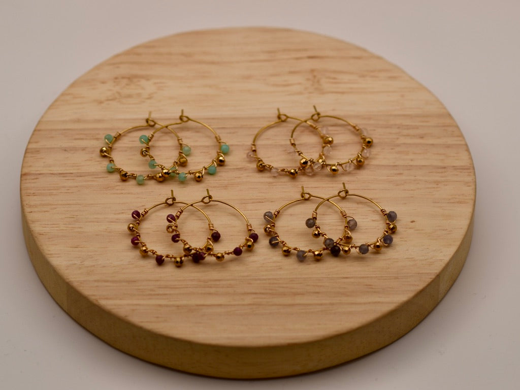 Small Speckled Glow: Hoop Earrings