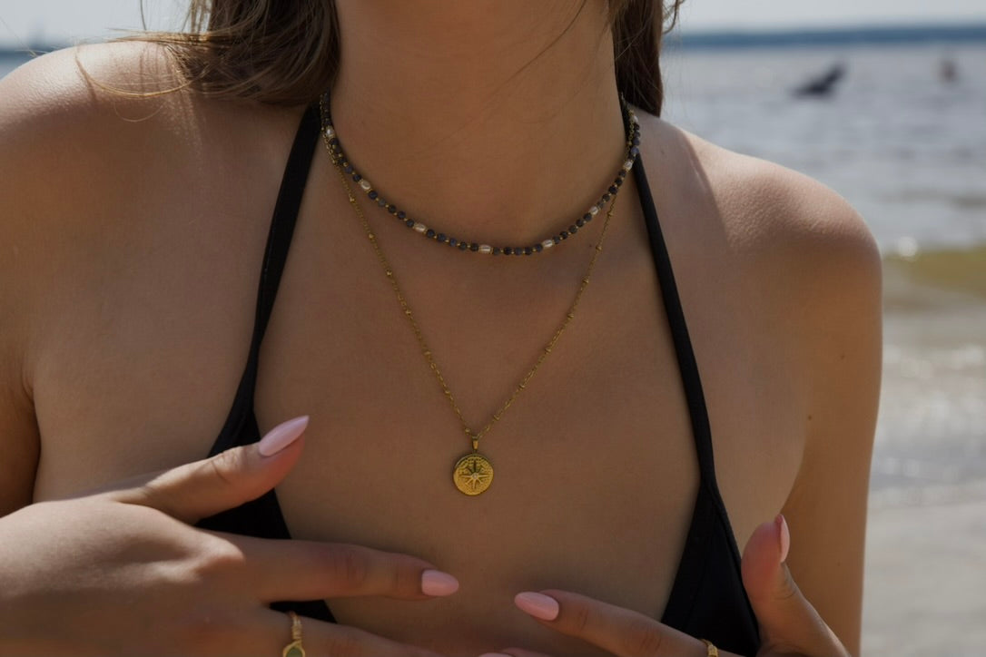 Midnight Tide: Beaded Necklace