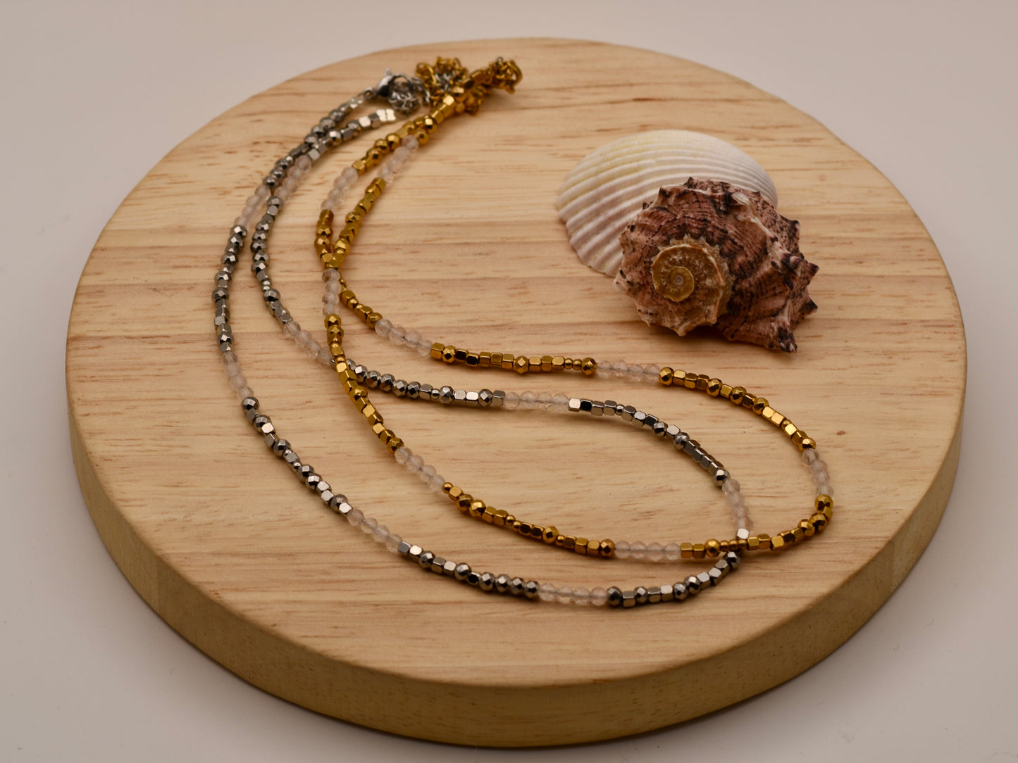 Misty Sparkled Glow: Beaded Necklace