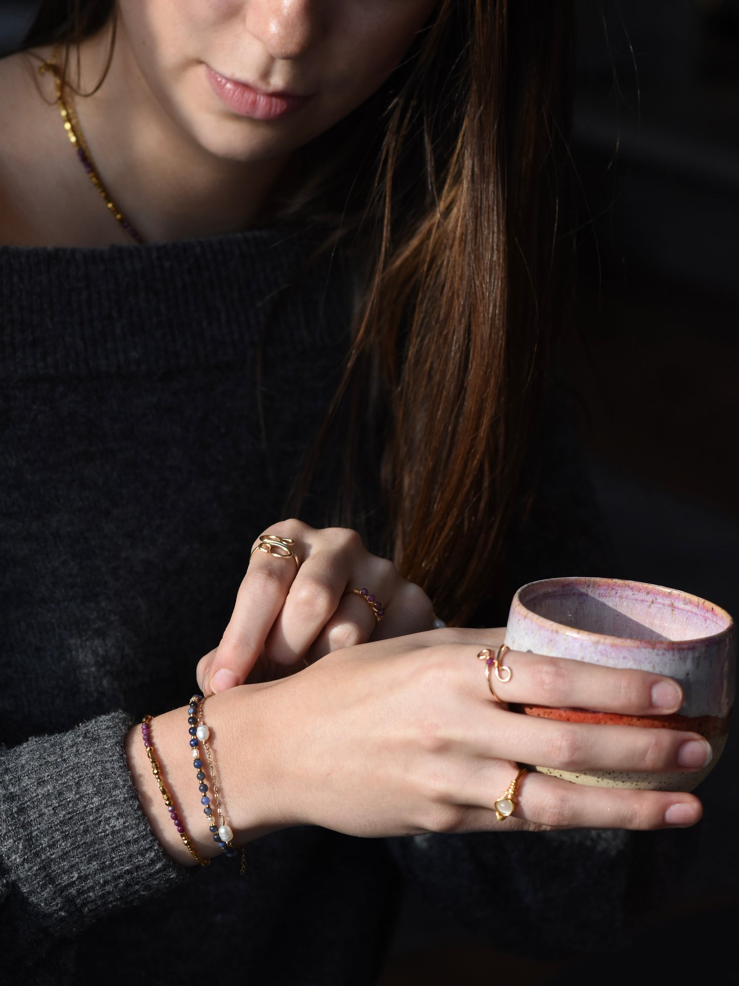 Midnight Tide: Beaded Bracelet