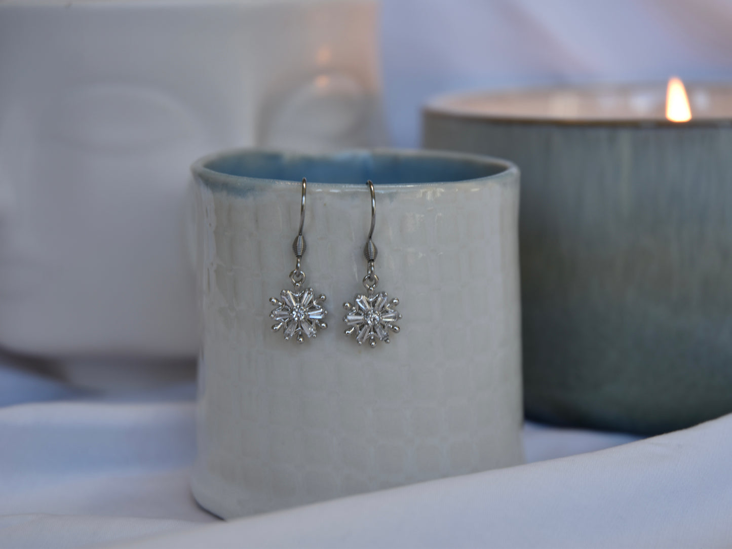 Silver Snowflake Earrings