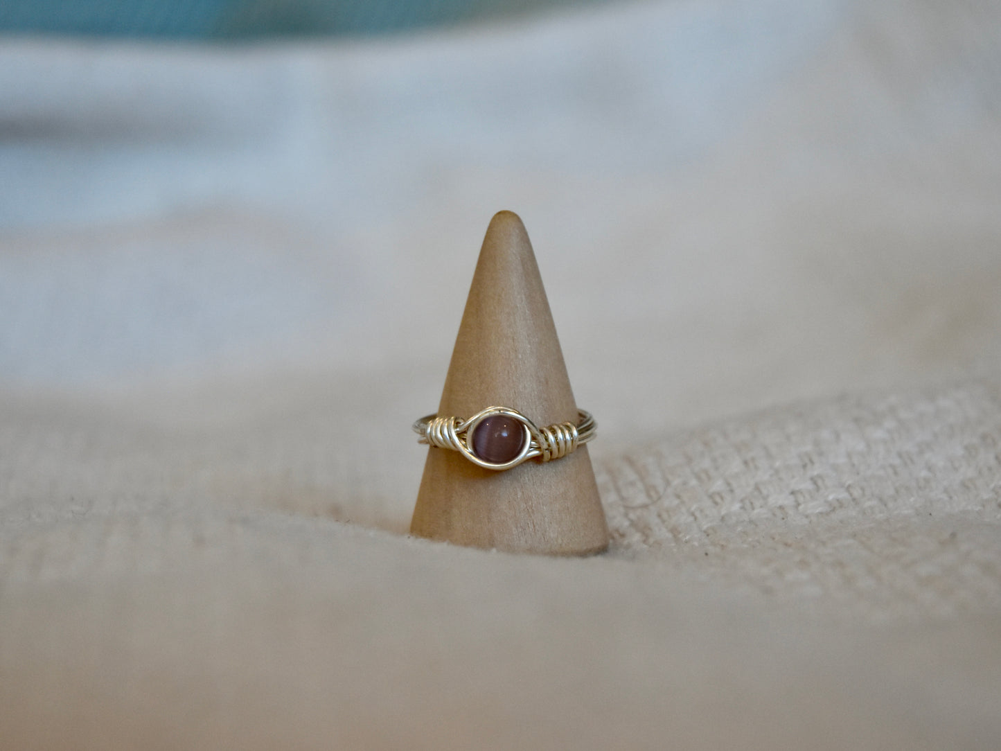 Sunset Amethyst: Beaded Ring
