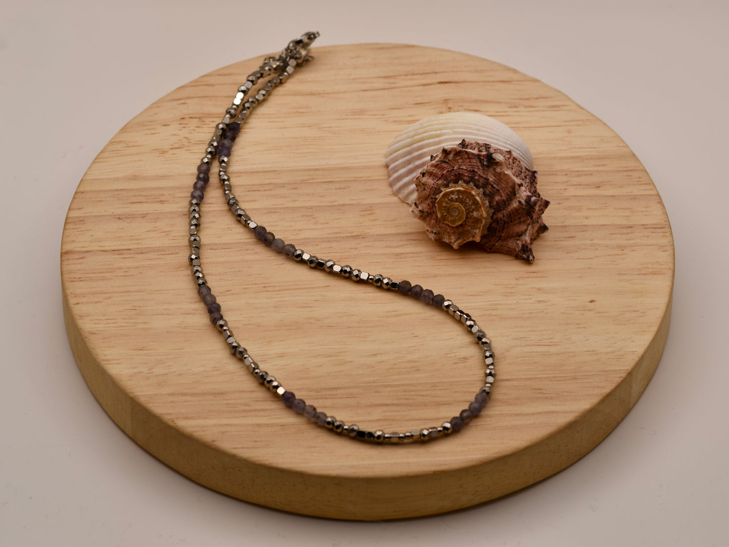 Lavender Speckled Glow: Beaded Necklace