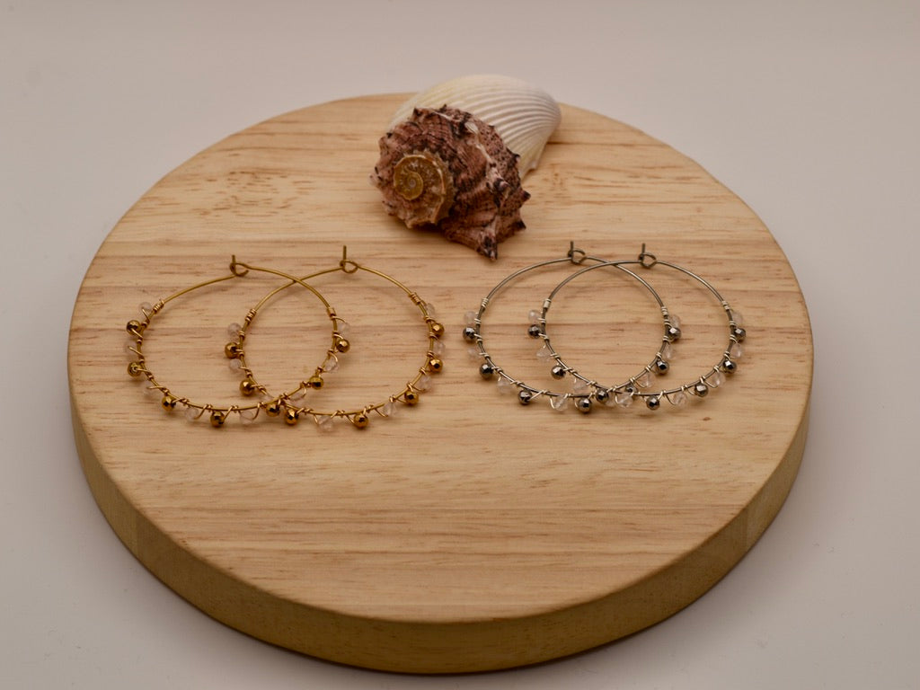 Big Speckled Glow: Hooped Earrings