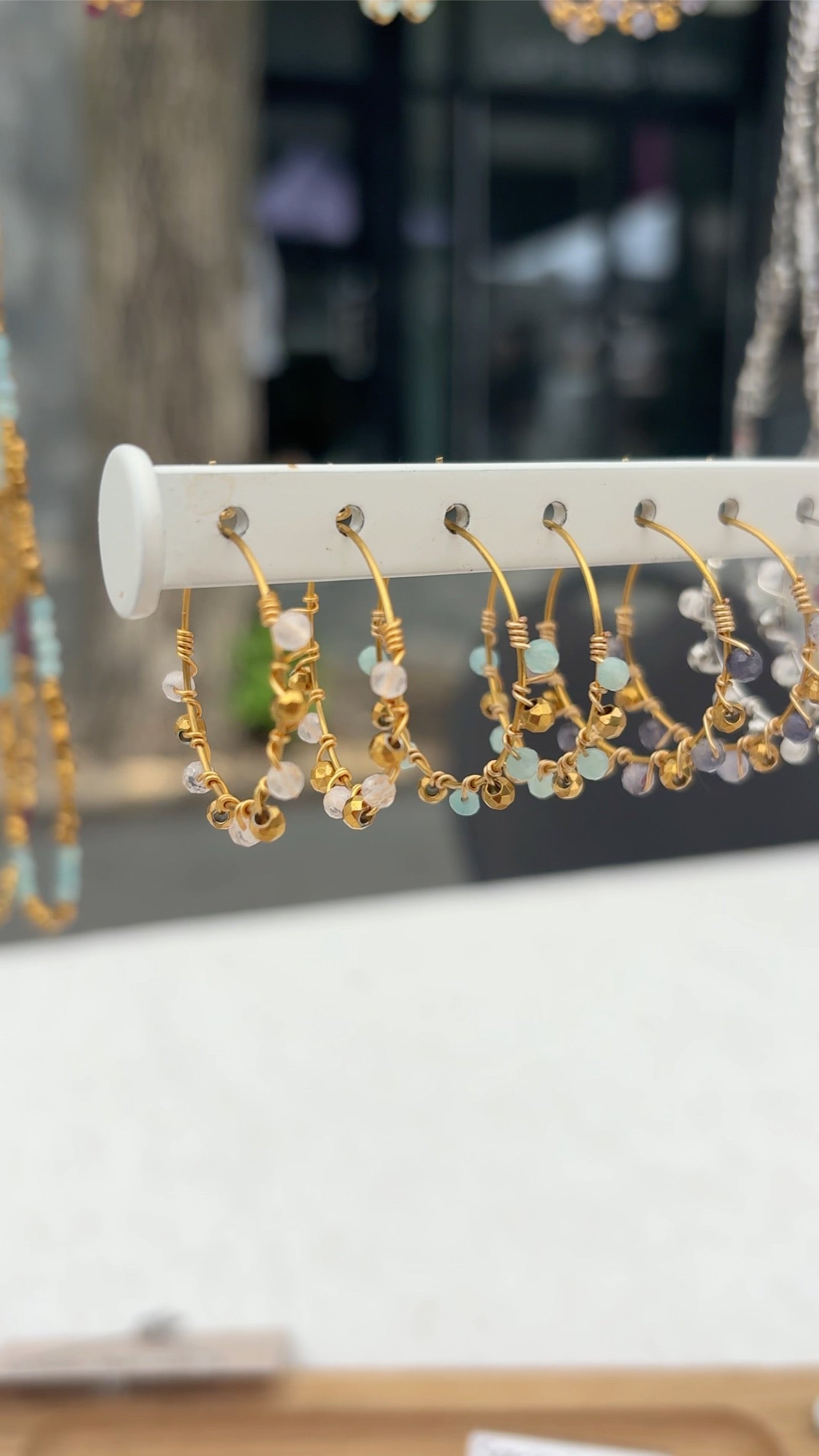 Small Speckled Glow: Hoop Earrings